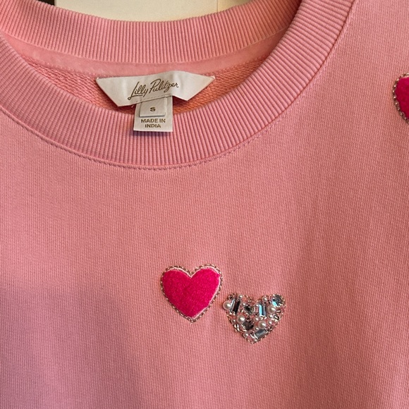 Lilly Pulitzer ballad Pink Heart Sweatshirt - Picture 2 of 7